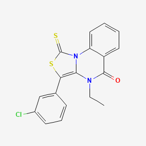 3-(3-chlorophenyl)-4-ethyl-1-thioxo[1,3]thiazolo[3,4-a]quinazolin-5(4H)-one