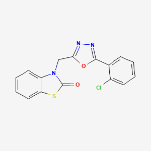 molecular formula C16H10ClN3O2S B11410648 3-{[5-(2-chlorophenyl)-1,3,4-oxadiazol-2-yl]methyl}-1,3-benzothiazol-2(3H)-one 