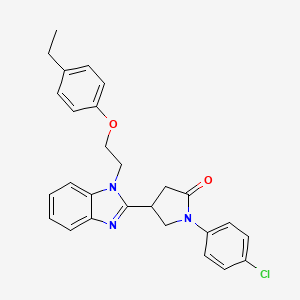 molecular formula C27H26ClN3O2 B11410660 1-(4-chlorophenyl)-4-{1-[2-(4-ethylphenoxy)ethyl]-1H-benzimidazol-2-yl}pyrrolidin-2-one 