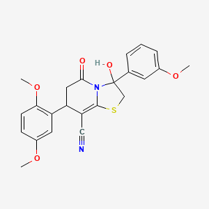 7-(2,5-dimethoxyphenyl)-3-hydroxy-3-(3-methoxyphenyl)-5-oxo-2,3,6,7-tetrahydro-5H-[1,3]thiazolo[3,2-a]pyridine-8-carbonitrile