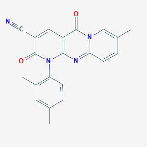 7-(2,4-dimethylphenyl)-13-methyl-2,6-dioxo-1,7,9-triazatricyclo[8.4.0.03,8]tetradeca-3(8),4,9,11,13-pentaene-5-carbonitrile