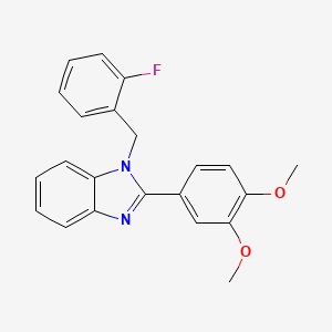 molecular formula C22H19FN2O2 B11410725 2-(3,4-dimethoxyphenyl)-1-(2-fluorobenzyl)-1H-benzimidazole 