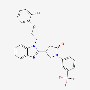 4-{1-[2-(2-chlorophenoxy)ethyl]-1H-benzimidazol-2-yl}-1-[3-(trifluoromethyl)phenyl]pyrrolidin-2-one