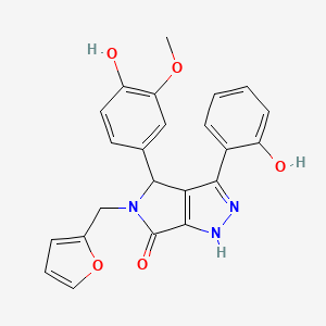 molecular formula C23H19N3O5 B11410744 5-(furan-2-ylmethyl)-4-(4-hydroxy-3-methoxyphenyl)-3-(2-hydroxyphenyl)-4,5-dihydropyrrolo[3,4-c]pyrazol-6(1H)-one 