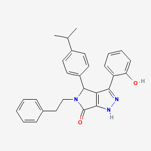 molecular formula C28H27N3O2 B11410750 3-(2-hydroxyphenyl)-5-(2-phenylethyl)-4-[4-(propan-2-yl)phenyl]-4,5-dihydropyrrolo[3,4-c]pyrazol-6(1H)-one 