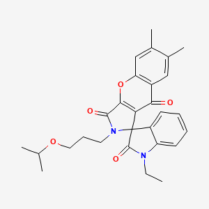 1'-ethyl-6,7-dimethyl-2-[3-(propan-2-yloxy)propyl]-2H-spiro[chromeno[2,3-c]pyrrole-1,3'-indole]-2',3,9(1'H)-trione