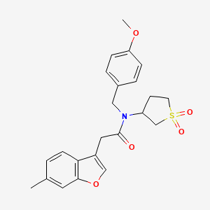 molecular formula C23H25NO5S B11410758 N-(1,1-dioxidotetrahydrothiophen-3-yl)-N-(4-methoxybenzyl)-2-(6-methyl-1-benzofuran-3-yl)acetamide 