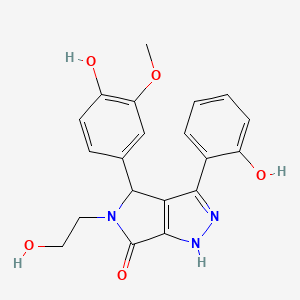 molecular formula C20H19N3O5 B11410769 5-(2-hydroxyethyl)-4-(4-hydroxy-3-methoxyphenyl)-3-(2-hydroxyphenyl)-4,5-dihydropyrrolo[3,4-c]pyrazol-6(1H)-one 