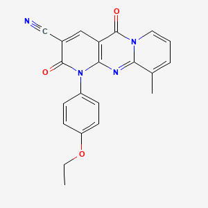 7-(4-ethoxyphenyl)-11-methyl-2,6-dioxo-1,7,9-triazatricyclo[8.4.0.03,8]tetradeca-3(8),4,9,11,13-pentaene-5-carbonitrile