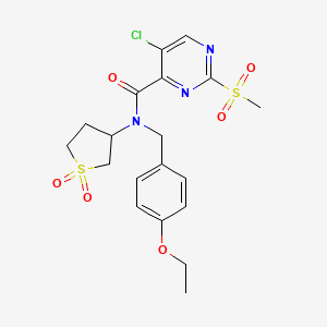 molecular formula C19H22ClN3O6S2 B11410790 5-chloro-N-(1,1-dioxidotetrahydrothiophen-3-yl)-N-(4-ethoxybenzyl)-2-(methylsulfonyl)pyrimidine-4-carboxamide 