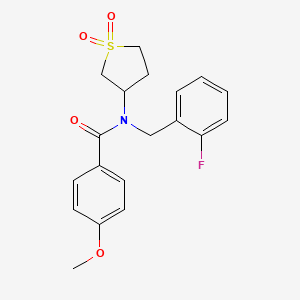 molecular formula C19H20FNO4S B11410792 N-(1,1-dioxidotetrahydrothiophen-3-yl)-N-(2-fluorobenzyl)-4-methoxybenzamide 