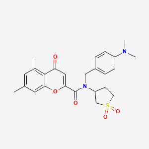 N-[4-(dimethylamino)benzyl]-N-(1,1-dioxidotetrahydrothiophen-3-yl)-5,7-dimethyl-4-oxo-4H-chromene-2-carboxamide