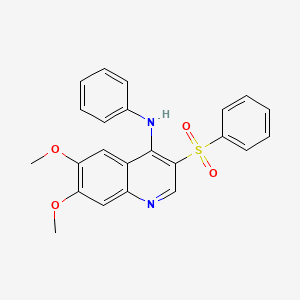 molecular formula C23H20N2O4S B11410808 6,7-dimethoxy-N-phenyl-3-(phenylsulfonyl)quinolin-4-amine 