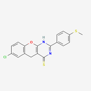 molecular formula C18H13ClN2OS2 B11410819 7-chloro-2-(4-(methylthio)phenyl)-3H-chromeno[2,3-d]pyrimidine-4(5H)-thione 