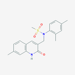 molecular formula C20H22N2O3S B11410823 N-(2,4-dimethylphenyl)-N-[(2-hydroxy-7-methylquinolin-3-yl)methyl]methanesulfonamide 