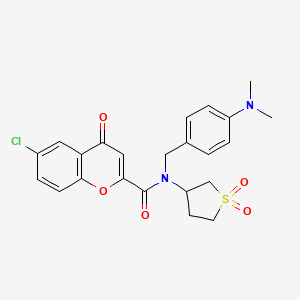 molecular formula C23H23ClN2O5S B11410824 6-chloro-N-[4-(dimethylamino)benzyl]-N-(1,1-dioxidotetrahydrothiophen-3-yl)-4-oxo-4H-chromene-2-carboxamide 