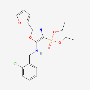 Diethyl {5-[(2-chlorobenzyl)amino]-2-(furan-2-yl)-1,3-oxazol-4-yl}phosphonate