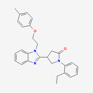 molecular formula C28H29N3O2 B11410847 1-(2-ethylphenyl)-4-{1-[2-(4-methylphenoxy)ethyl]-1H-benzimidazol-2-yl}pyrrolidin-2-one 