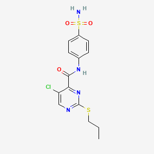 5-chloro-2-(propylsulfanyl)-N-(4-sulfamoylphenyl)pyrimidine-4-carboxamide