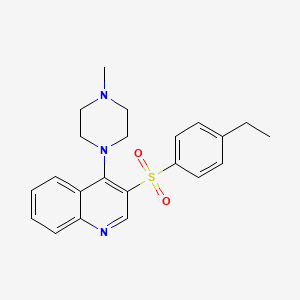 molecular formula C22H25N3O2S B11410873 3-(4-Ethylbenzenesulfonyl)-4-(4-methylpiperazin-1-YL)quinoline 