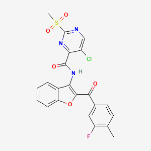 molecular formula C22H15ClFN3O5S B11410946 5-chloro-N-{2-[(3-fluoro-4-methylphenyl)carbonyl]-1-benzofuran-3-yl}-2-(methylsulfonyl)pyrimidine-4-carboxamide 