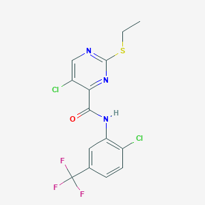 5-chloro-N-[2-chloro-5-(trifluoromethyl)phenyl]-2-(ethylsulfanyl)pyrimidine-4-carboxamide