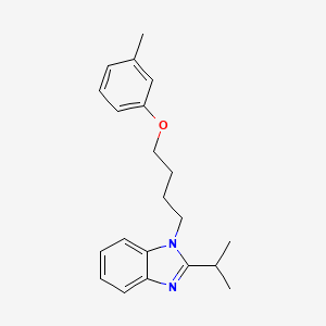 molecular formula C21H26N2O B11410960 1-[4-(3-methylphenoxy)butyl]-2-(propan-2-yl)-1H-benzimidazole 