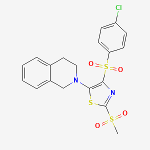 2-{4-[(4-Chlorophenyl)sulfonyl]-2-(methylsulfonyl)-1,3-thiazol-5-yl}-1,2,3,4-tetrahydroisoquinoline