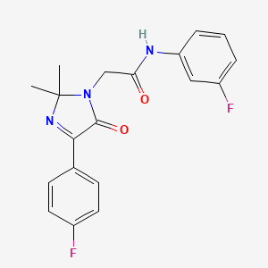 molecular formula C19H17F2N3O2 B11411002 N-(3-fluorophenyl)-2-[4-(4-fluorophenyl)-2,2-dimethyl-5-oxo-2,5-dihydro-1H-imidazol-1-yl]acetamide 