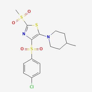 1-{4-[(4-Chlorophenyl)sulfonyl]-2-(methylsulfonyl)-1,3-thiazol-5-yl}-4-methylpiperidine