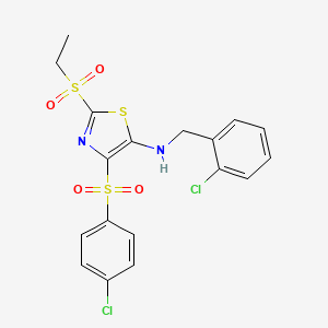 N-(2-chlorobenzyl)-4-((4-chlorophenyl)sulfonyl)-2-(ethylsulfonyl)thiazol-5-amine