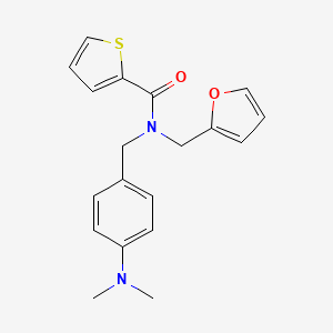 molecular formula C19H20N2O2S B11411045 N-[4-(dimethylamino)benzyl]-N-(furan-2-ylmethyl)thiophene-2-carboxamide 