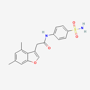 molecular formula C18H18N2O4S B11411084 2-(4,6-dimethyl-1-benzofuran-3-yl)-N-(4-sulfamoylphenyl)acetamide 