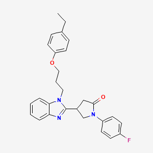 molecular formula C28H28FN3O2 B11411100 4-{1-[3-(4-ethylphenoxy)propyl]-1H-benzimidazol-2-yl}-1-(4-fluorophenyl)pyrrolidin-2-one 