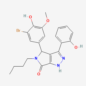 molecular formula C22H22BrN3O4 B11411110 4-(3-bromo-4-hydroxy-5-methoxyphenyl)-5-butyl-3-(2-hydroxyphenyl)-4,5-dihydropyrrolo[3,4-c]pyrazol-6(1H)-one 