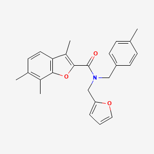 N-(furan-2-ylmethyl)-3,6,7-trimethyl-N-(4-methylbenzyl)-1-benzofuran-2-carboxamide