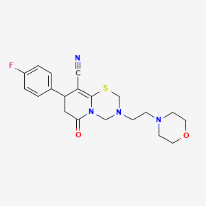 molecular formula C20H23FN4O2S B11411129 8-(4-fluorophenyl)-3-[2-(morpholin-4-yl)ethyl]-6-oxo-3,4,7,8-tetrahydro-2H,6H-pyrido[2,1-b][1,3,5]thiadiazine-9-carbonitrile 