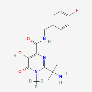 molecular formula C16H19FN4O3 B1141115 2-(2-氨基丙烷-2-基)-N-[(4-氟苯基)甲基]-5-羟基-6-氧代-1-(三氘甲基)嘧啶-4-甲酰胺 CAS No. 1189508-85-7