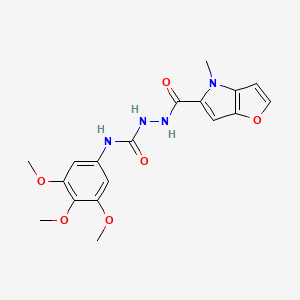 molecular formula C18H20N4O6 B11411152 4-Methyl-N-{[(3,4,5-trimethoxyphenyl)carbamoyl]amino}-4H-furo[3,2-B]pyrrole-5-carboxamide 