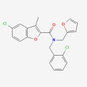 5-chloro-N-(2-chlorobenzyl)-N-(furan-2-ylmethyl)-3-methyl-1-benzofuran-2-carboxamide