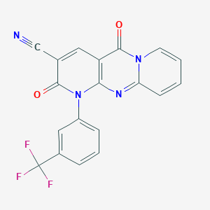 2,6-dioxo-7-[3-(trifluoromethyl)phenyl]-1,7,9-triazatricyclo[8.4.0.03,8]tetradeca-3(8),4,9,11,13-pentaene-5-carbonitrile