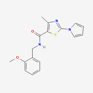 molecular formula C17H17N3O2S B11411170 N-(2-methoxybenzyl)-4-methyl-2-(1H-pyrrol-1-yl)-1,3-thiazole-5-carboxamide 