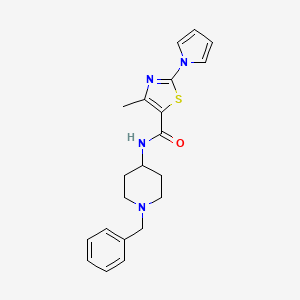 molecular formula C21H24N4OS B11411174 N-(1-benzylpiperidin-4-yl)-4-methyl-2-(1H-pyrrol-1-yl)-1,3-thiazole-5-carboxamide 