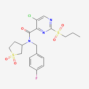 5-chloro-N-(1,1-dioxidotetrahydrothiophen-3-yl)-N-(4-fluorobenzyl)-2-(propylsulfonyl)pyrimidine-4-carboxamide