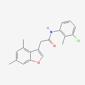 N-(3-chloro-2-methylphenyl)-2-(4,6-dimethyl-1-benzofuran-3-yl)acetamide