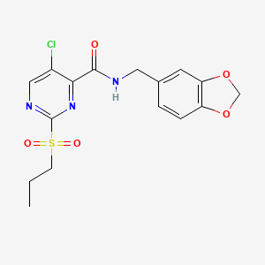 N-(1,3-benzodioxol-5-ylmethyl)-5-chloro-2-(propylsulfonyl)pyrimidine-4-carboxamide