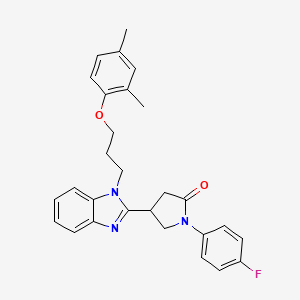 4-{1-[3-(2,4-dimethylphenoxy)propyl]-1H-benzimidazol-2-yl}-1-(4-fluorophenyl)pyrrolidin-2-one