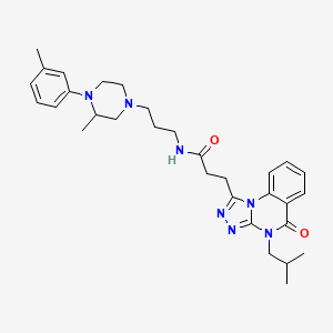 N-{3-[3-methyl-4-(3-methylphenyl)piperazin-1-yl]propyl}-3-[4-(2-methylpropyl)-5-oxo-4H,5H-[1,2,4]triazolo[4,3-a]quinazolin-1-yl]propanamide