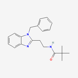 molecular formula C21H25N3O B11411277 N-[2-(1-benzyl-1H-benzimidazol-2-yl)ethyl]-2,2-dimethylpropanamide 