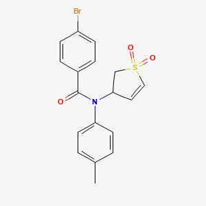 molecular formula C18H16BrNO3S B11411284 4-bromo-N-(1,1-dioxido-2,3-dihydro-3-thienyl)-N-(4-methylphenyl)benzamide 